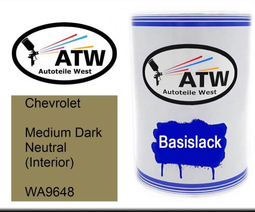 Chevrolet, Medium Dark Neutral (Interior), WA9648: 500ml Lackdose, von ATW Autoteile West.